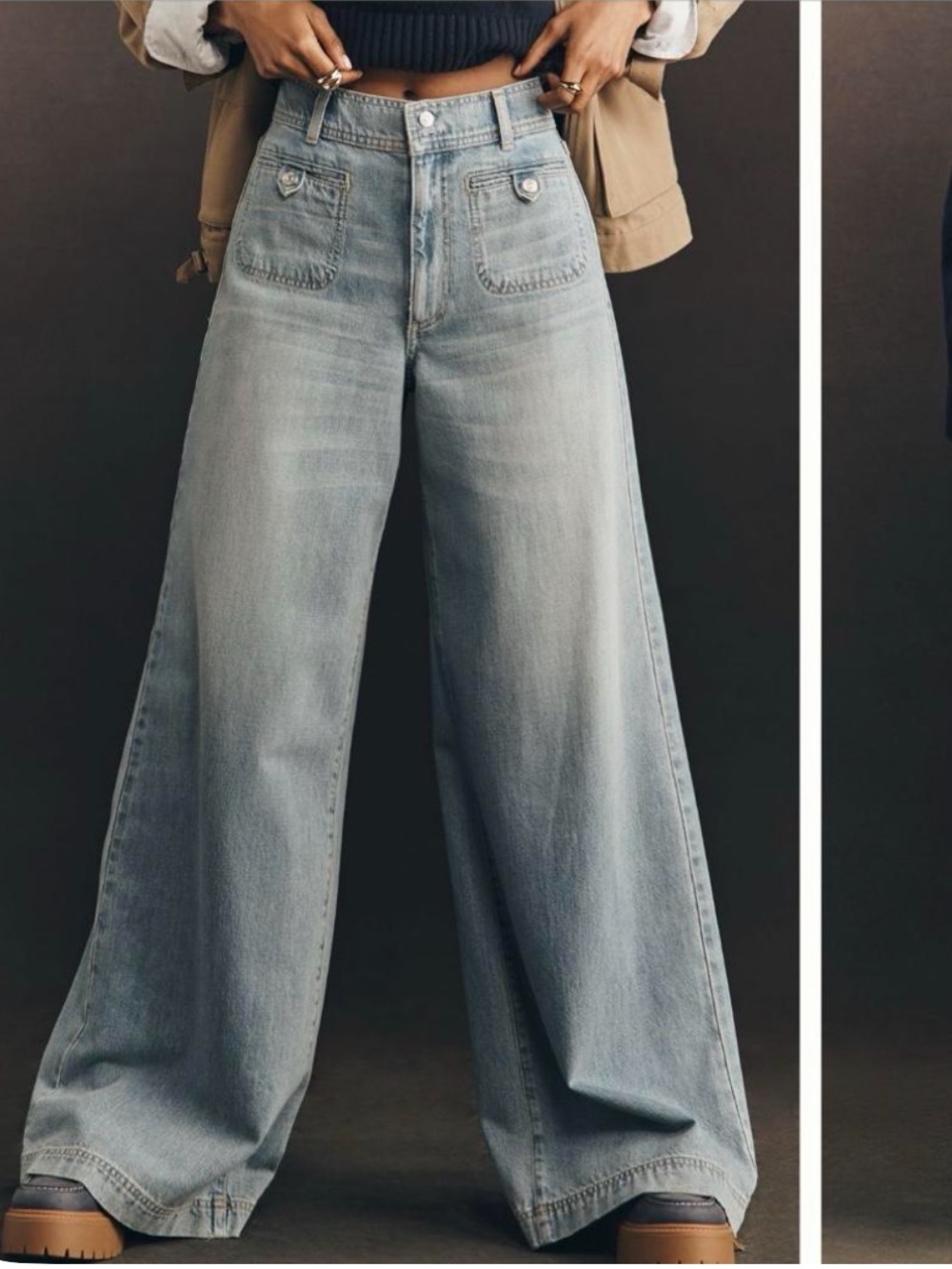 PAIGE Wide-Leg High-Rise Jeans in Light Blue Wash